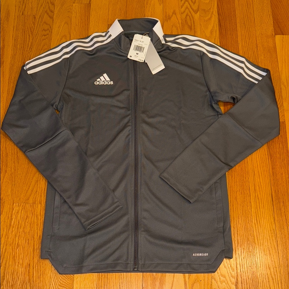 Adidas Men's Gray Track Jacket size Medium